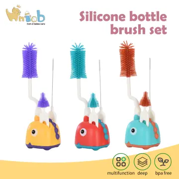 Baby Bottle Cleaning Brush Kit 3 In 1 Multi Functional Silicone