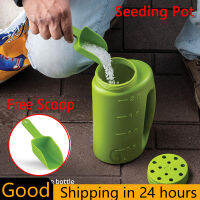 【Free Scoop】Garden Watering Can Handheld Spreader Fertiliser Seeding Pot with Ergonomic Handle Design for Weed Killer Animal Feed