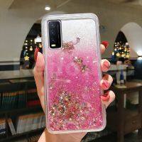 Y20S Y20i Y20เคสสำหรับ VIVO,ฝาครอบโทรศัพท์ TPU ซิลิโคนใสทรายเหลวในของเหลวกากเพชรระยิบระยับ