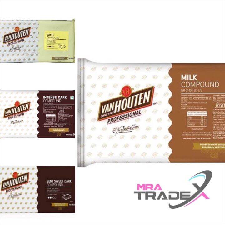 Van Houten Chocolate Compound 1kg Semisweet Dark Intense Dark Milk White Lazada Ph 2152