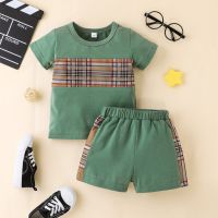 COD SDFGERTERTEEE Terno For Kid Boy Newborn 0 - 24 Months Short Sleeve T-shirt Short Pants Summer Outfit Toddler Clothing Set Fashion Kids Terno Ootd For Baby Boy