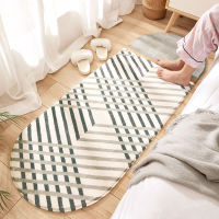 Bedroom Bedside Rug Oval Lamb Wool Long Floor Mat Comfortable and Warm Foot Mats Home Decor Carpet Super Soft Fluff Geometric