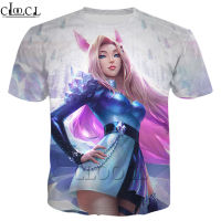 CLOOCL Game League Of Legends Kda ALL OUT 3D พิมพ์แขนสั้นผู้ชายผู้หญิง Street สไตล์เสื้อยืดคอกลม