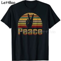 Peace Sign Retro Love 60S 70S T Shirt Men Kawaii Manga Graphic Tees Anime Tshirt Tshirt Male 100% Cotton Gildan