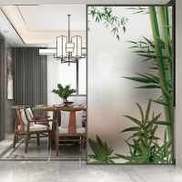 Bamboo No Glue Privacy Window Film Vinyl Static Cling Frosted Stained Glass Decorative Window Sticker Window Film 19 Window Sticker and Films