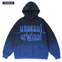 Hip Hop ขนาดใหญ่ฤดูใบไม้ร่วงและฤดูหนาวเสื้อผ้า Tie Dyed Foaming Letter พิมพ์ Hoodie Pullover Streetwear Harajuku แฟชั่น Hoodies