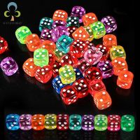 【YF】 30PCS 6 Sided Portable Table Games Dice 14MM Acrylic Round Corner Board Game Party Gambling Cubes Digital Dices GYH