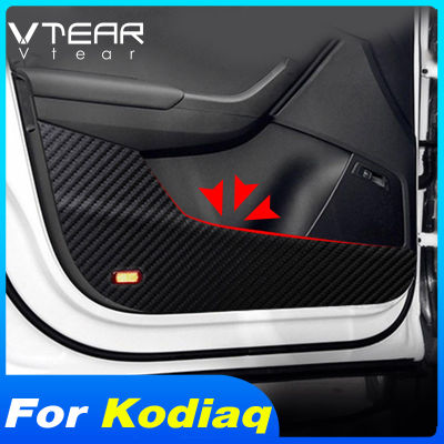 Vtear Car Stickers Door Anti-kick Carbon Fiber Protection Cover Anti Scartch Pad Interior Accessories Part For Skoda Kodiaq