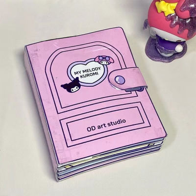 หนังสือสมุดสะสมสติ๊กเกอร์อนิเมะ DIY สำหรับของขวัญวันเกิดสำหรับเด็กหนังสือเงียบ Kawaii Sanrio DIY ของเล่นโฮมเมด