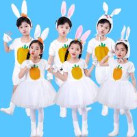 Bunny costumes kindergarten children small white the rabbit animal performa儿童小兔子演出服幼儿园小白兔子动物服表演服兔子舞蹈服装纱裙BY4510