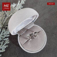 MT แหวนเงินแท้ ดีไซน์ ใบไม้ งานรมดำ ไซส์: 52, 55, 58, 60 Solid 925 Sterling Silver Ring (sr219) MT Jewelry มณีธารา