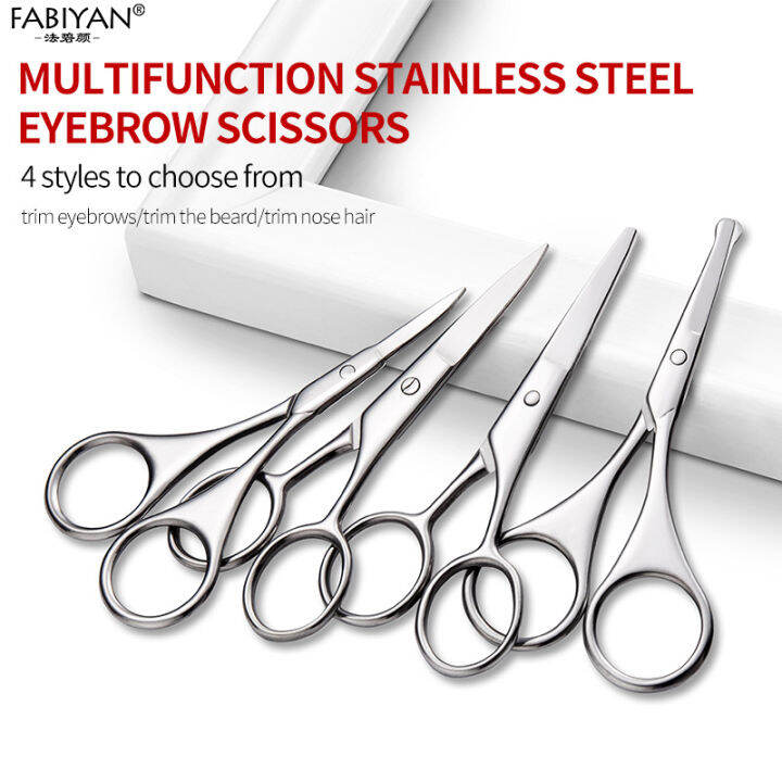 Nose Hair Scissor Lightweight Stainless Steel Pointed Round Head