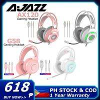 【Undine earphone】 USB AX120 Ajazz หูฟังแบบมีสาย3.5มม. Headset Gaming Stereo เฮดโฟนพร้อมไมค์ตัดเสียงรบกวน50มม.