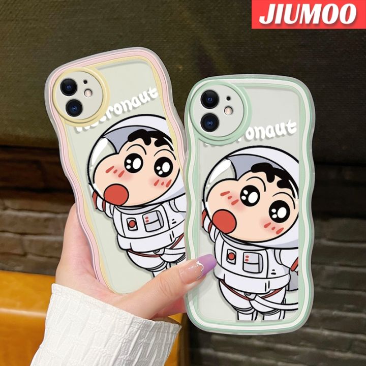 เคส-jiumoo-สำหรับ-iphone-11-pro-11-pro-max-เคสโทรศัพท์แบบใสดินสอสีการ์ตูนหน้าแข้งนักบินอวกาศสีสันสดใสกรอบซิลิโคนกันกระแทกป้องกันเลนส์กล้องเคสนิ่มโปร่งใส