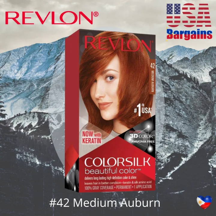 Revlon Colorsilk Hair Color - #42 Medium Auburn, #34 Deep Burgundy, 45  Bright Auburn #60 Dark Ash