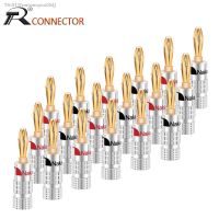 ◑ 4pcs/2pair Nakamichi BANANA PLUGS 24K Gold-plated 4MM Banana Connector with Screw Lock For Audio Jack Speaker Plugs Black Red