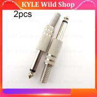 KYLE Wild Shop 2pcs 6.35mm Male Mono Channel Amplifier Plug Adapter Connectors Monaural Jack Audio Cable Microphone Accessories Plugs