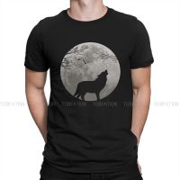 Wolf Moon Cotton T Shirt Vintage Gothic MenS Tshirt O-Neck Men Clothing