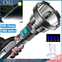 12000000LM High Powered LED Flashlight Super Bright Torch USB Rechargeable Lamp