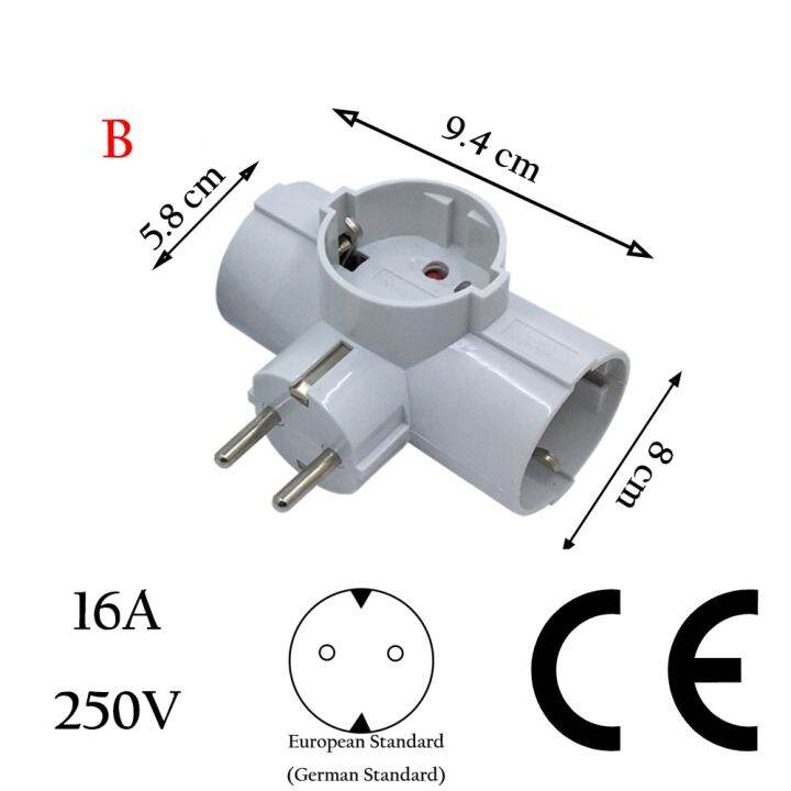 ปลั๊กไฟฟ้าเยอรมันพร้อมสวิตช์16a-250v-eu-ขยายตัว3500w-แถบปลั๊กไฟอะแด็ปเตอร์มาตรฐานเยอรมนี