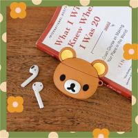 3D เคสซิลิโคนนิ่มลายการ์ตูนหมีสำหรับ AirPods Pro 1 2บลูทูธเข้ากันได้กับเคสหูฟัง Kawaii