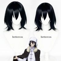 Anime Bungo Stray Dogs Fyodor D Dostoevsky Short Black Cosplay Wig Heat Resistant Synthetic Hair Cosplay Wigs + Wig Cap