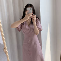 พร้อมส่ง ? pinkky long dress C1935 เดรสยาว เดรสยาวแต่งกระดุม เดรสยาวชมพู