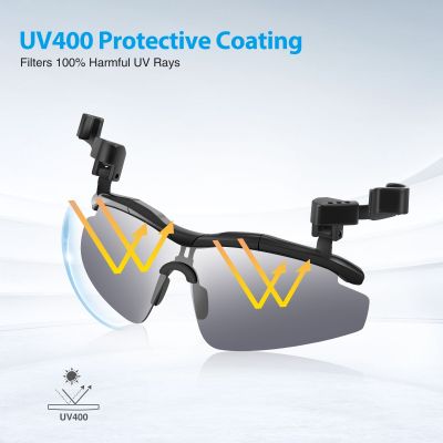 แว่นตา UV400ตกปลาโพลาไรซ์คลิปกีฬาคลิปหมวกแว่นกันแดดการมองเห็นได้ในเวลากลางคืนจักรยานตกปลาแว่นตาปีนเขา