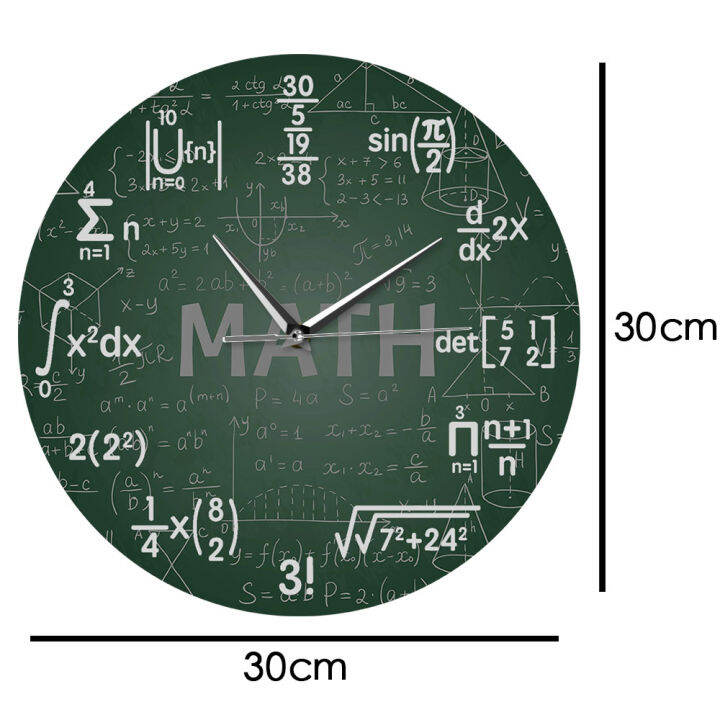 （HOT）Math Formulas Wall Clock Back To School Science Mathematics Art