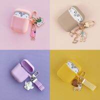 [SOSO 3C accessories] น่ารักแองเจิลสาวนักบินอวกาศพวงกุญแจสำหรับ Airpods 1 2กรณีซิลิโคนหูฟังบลูทูธไร้สายป้องกันด้วยดอกไม้มุก