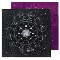 12 Constellations Tarot Card Tablecloth Velvet Divination Altar Cloth Board Game Fortune Astrology Oracle Card Pad