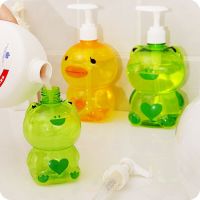 250ml Empty Pump Bottle Portable Soap Dispenser Child Cute Animal Frog/Duck Shape Press Type Split Shampoo Shower Container Travel Size Bottles Contai