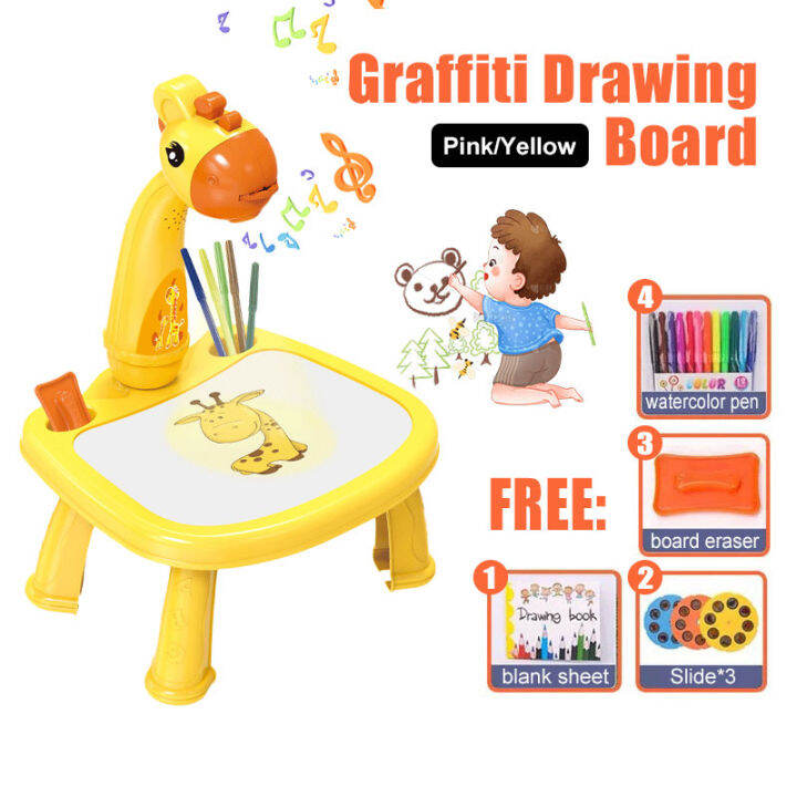 Giraffe Projector Kids Drawing Board Baby Children Writing Board Kids