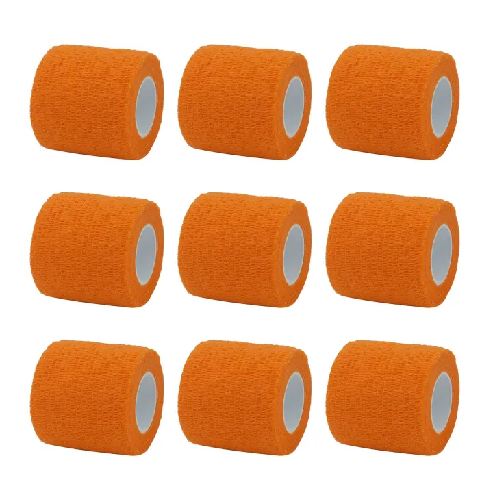 【CW】 1/6/10pcs orange Medical Self Adhesive Elastic Bandage 4.6m Color