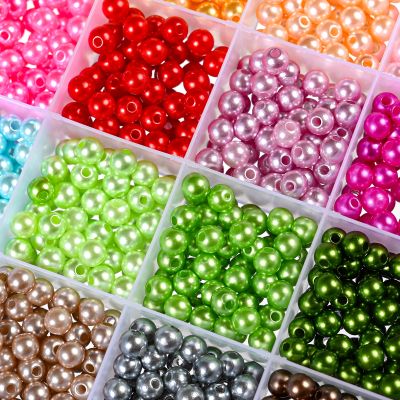 iYOE 3/4/5/6/8/10/12mm Colorful Acrylic Pearl Beads Loose Spacer Beads For Needlework Jewelry Making Bracelet Necklace Earring