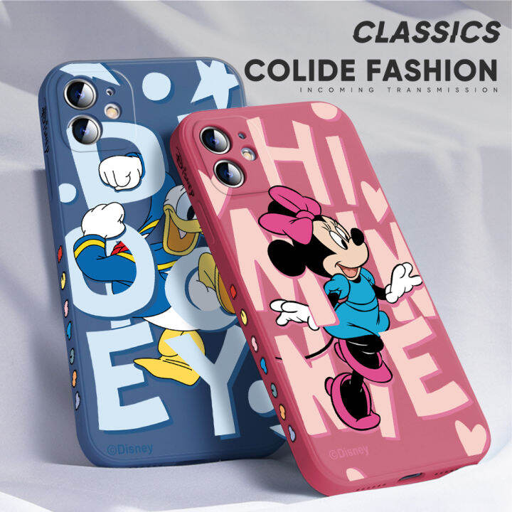 ggk-สำหรับ-vivo-y02t-y02a-y02การ์ตูนน่ารักมิกกี้เมาส์เดซี่โดนัลด์เคสโทรศัพท์รูปเป็ดลายขอบสี่เหลี่ยมของเหลวปลอกซิลิโคนคลุมทั้งหมดเคสป้องกันกล้อง