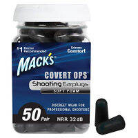 Macks Covert Ops Soft Foam Shooting Ear Plugs, 32 dB High NRR - Comfortable Earplugs for Hunting, Tactical, Target, Skeet and Trap Shooting