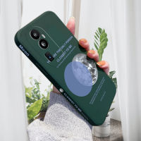 เคส PMP สำหรับ OPPO Reno10 Pro + 5G เคสโทรศัพท์ดีไซน์ด้านข้างดีไซน์ดวงจันทร์สีเทาเคสป้องกันกล้องคลุมทั้งหมดปลอกซิลิโคนน้ำรูปแบบขอบสี่เหลี่ยม