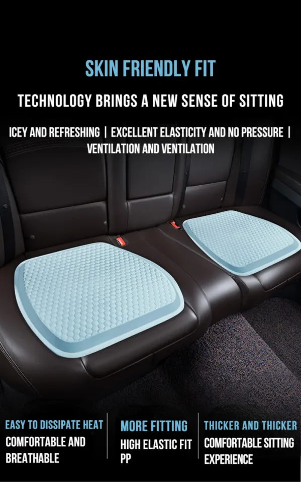 1pc Gel Seat Cushion, Cooling seat Cushion Thick Big Breathable Honeycomb  Design Absorbs Pressure Points Seat Cushion with Non-Slip Cover Gel Cushion  for Office Chair Home Car seat Cushion for Wheelchair