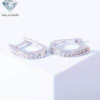 Malai Gems ต่างหูทรงเกือกม้า ต่างหูเพชร เงินแท้ Silver 925 เพชรสวิส CZ เคลือบทองคำขาว รุ่น 295-EK0048 แถมกล่อง