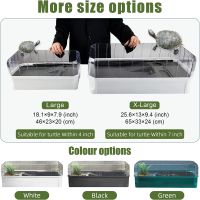 Turtle Aquarium Turtle Tank Kit ประกอบด้วยอุปกรณ์เสริมที่มีตัวกรองน้ำรั้วป้องกันการหลบหนีสูงและพื้นที่ขนาดใหญ่เต่าสามารถอาบน้ำที่อยู่อาศัยสำหรับเต่าเต่า Terrapin,สัตว์เลื้อยคลาน Terrarium