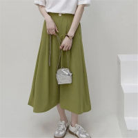 6 Colors Long Skirt Brown Summer Korean Fashion High Waist Black Midi Skirt Women Elegant A Line Girls Pleated Skirt Gray Spring