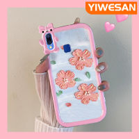 JIUMOO เคสสำหรับ VIVO Y95เคส Y91i Y91ลายดอกไม้มุกแวววาวเลนส์หลายสีกันกระแทกเคสมือถือผู้หญิงสวยทนทานต่อการตกและเคสทนต่อการขีดข่วน