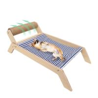 Recliner Cat Bed Universal Elevated Cat Beds Cat Swing Bed Wooden Frame Swing Chair Multifunctional Kitten Raised Bed Cat Lounger Beach Chair for Kitten and Puppy masterly