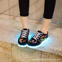 รองเท้าไฟ Led สีสันสดใสรองเท้ารองเท้าชาร์จ USB Led light shoes colorful luminous shoes USB charging shoes