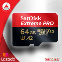 SanDisk Extreme Pro microSD Card SDXC 64GB ความเร็วอ่าน170MB/s เขียน90MB/s (SDSQXCY_064G_GN6MA) ประกัน ตลอดอายุการใช้งาน โดย Synnex เมมโมรี่ การ์ด แซนดิส สำหรับ Gopro 7 แท็บเล็ต โทรศัพท์ มือถือ สมาร์ทโฟน แอนดรอย Andriod กล้องแอคชั่น SJCAM Drone (สีแดง ดำ)