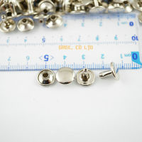 450 set 10*8mm Silver Double Cap Round Rapid Rivet Punk Rock Leathercraft Rivet