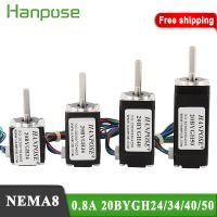 Free shipping Nema 8 Stepper Motor 20BYGH24/34/40 0.8A 12mN.m 24mm 20 Series motor For game machines accessories