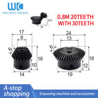 2 pcs 1:1.5 Bevel Gear 0.8 โมดูลัส 20 ฟัน + 30 ฟัน 90 องศาไดรฟ์การเปลี่ยนเกียร์เหล็กสกรูเหล็ก M4/5-BIANO