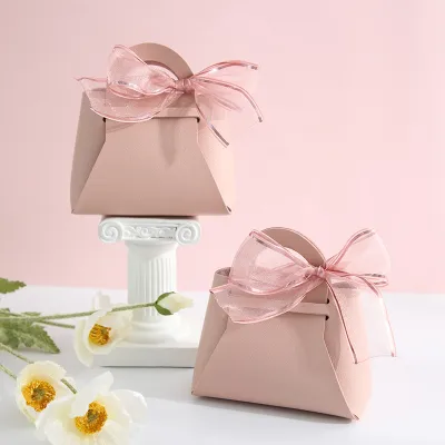 Unique Favor Packaging Options Bow Ribbon Packaging Bags Christmas Candy Gift Boxes Event Party Favor Packaging Wedding Favor Bags